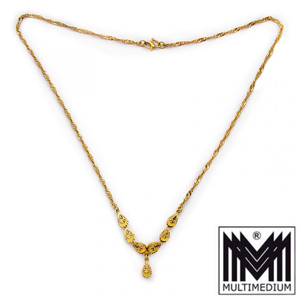 916er Gold Halskette Collier Türkei turkish necklace 22kt turkey 9,2g