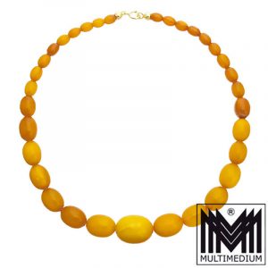 Butterscotch Natur Bernstein Halskette Oliven amber necklace 32,6g