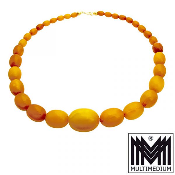 Butterscotch Natur Bernstein Halskette Oliven amber necklace 32,6g