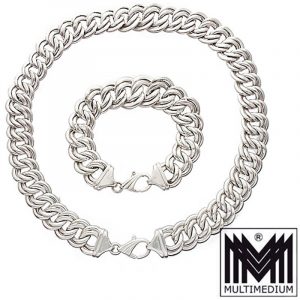 Vintage Silber Collier Halskette Armband silver necklace bracelet set