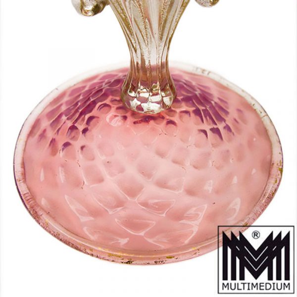 Salviati Toso Murano Glas Pokal Kelch pink Goldstaub Venedig 1900
