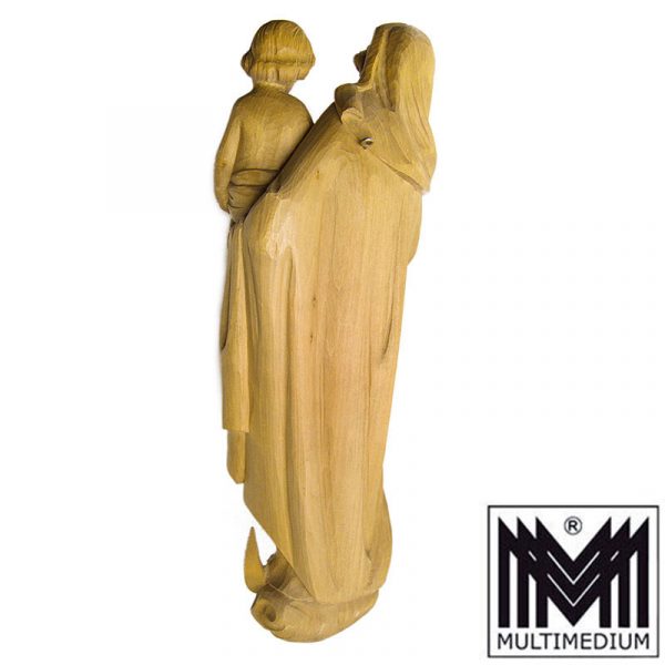 XXL 60cm Holz Schnitzerei Maria Mondsichel Madonna wood figure carved