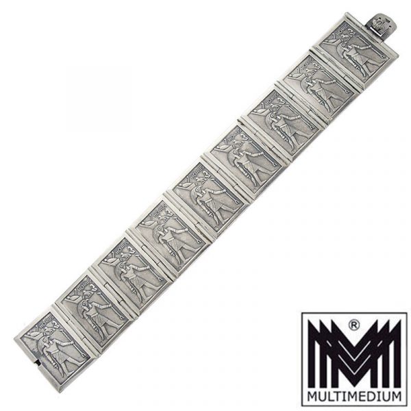 Silber Horus Armband Ägypten vintage Egyptian revival silver bracelet