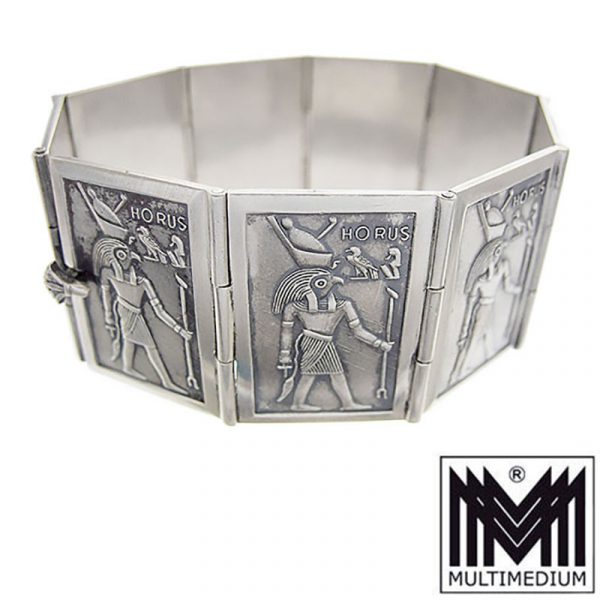 Silber Horus Armband Ägypten vintage Egyptian revival silver bracelet