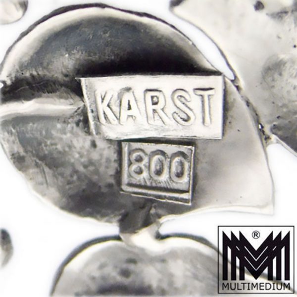 Karl Karst Pforzheim Jugendstil Silber Brosche Amethyst silver brooch