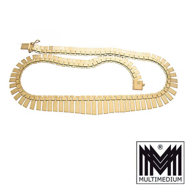 Modernist 50er Jahre 333er Gelbgold Collier Halskette gold necklace