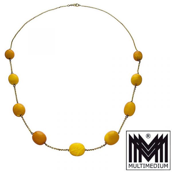 333 Gold Butterscotch Bernstein Halskette Oliven amber necklace olive