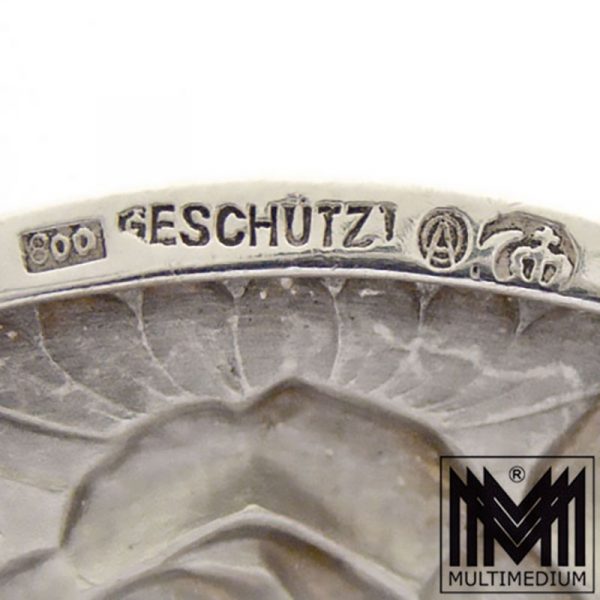 CRW 5928 Jugendstil Silber Rosen Brosche A. Odenwald Pforzheim signiert silver