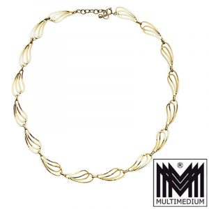 585er Modernist Gelb Gold Damen Halskette Collier necklace 14 Karat