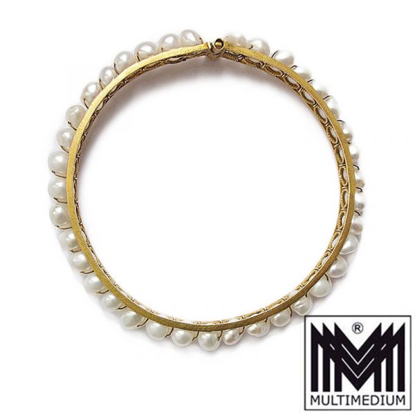 Gold Süßwasser Perlen Armband Armreif 22k 22ct karat fresh w pearl gold bracelet