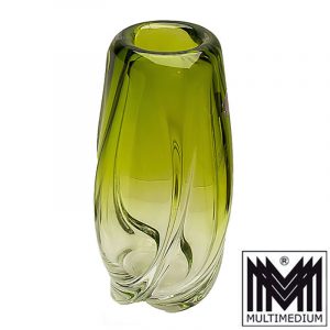 Prachtvolle Val Saint Lambert Glas Vase Delvenne signiert glass vase