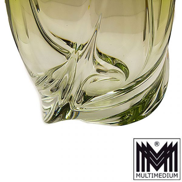 Prachtvolle Val Saint Lambert Glas Vase Delvenne signiert glass vase