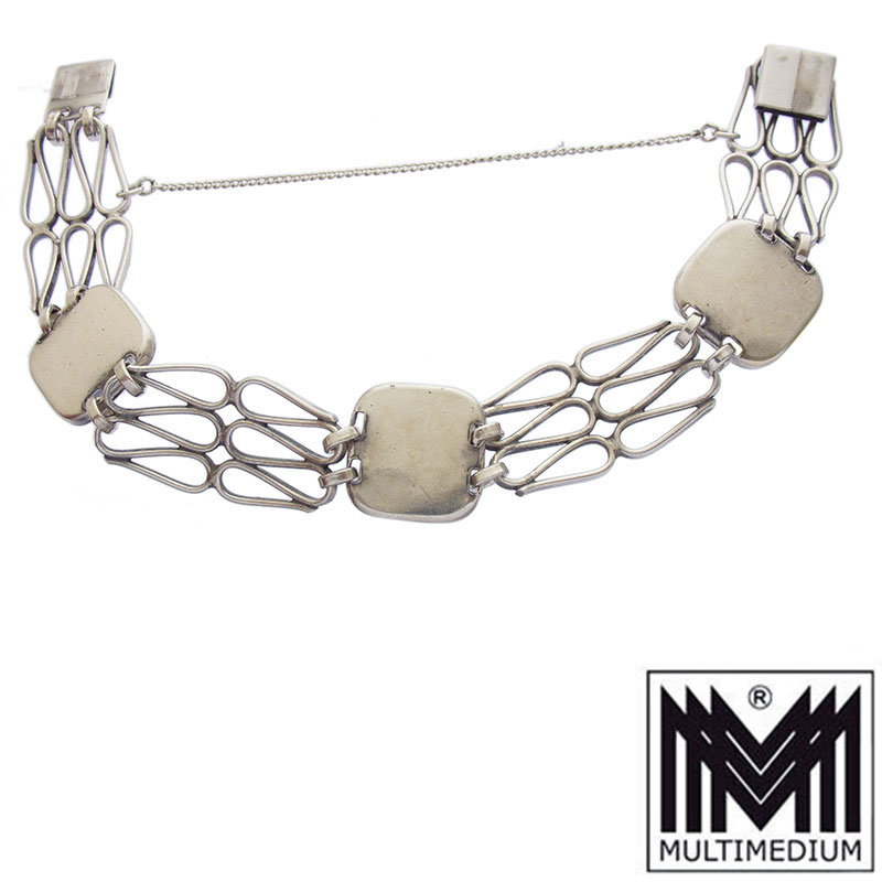 CRW 6749 Modenist Vintage Silber Designer Armband Gustav Hauber Halskette silver bracelet