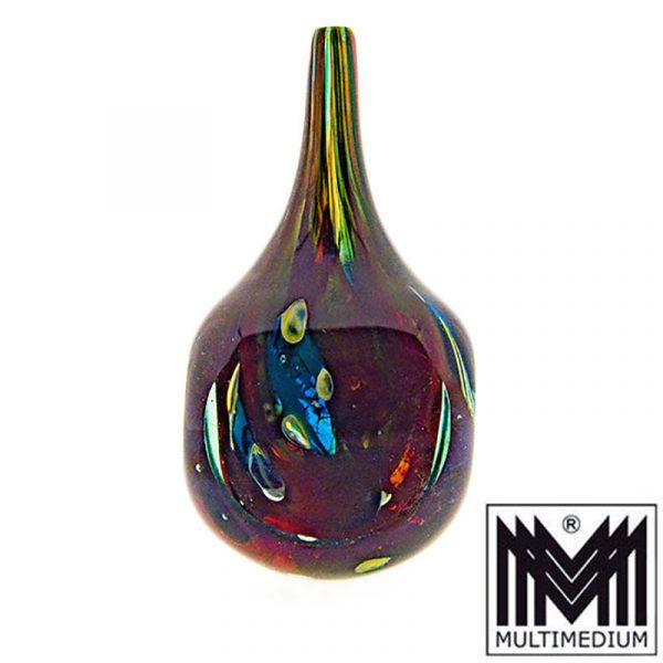 Mdina Malta Michael Harris Studio Glas Vase 70er Jahre Glass 70s