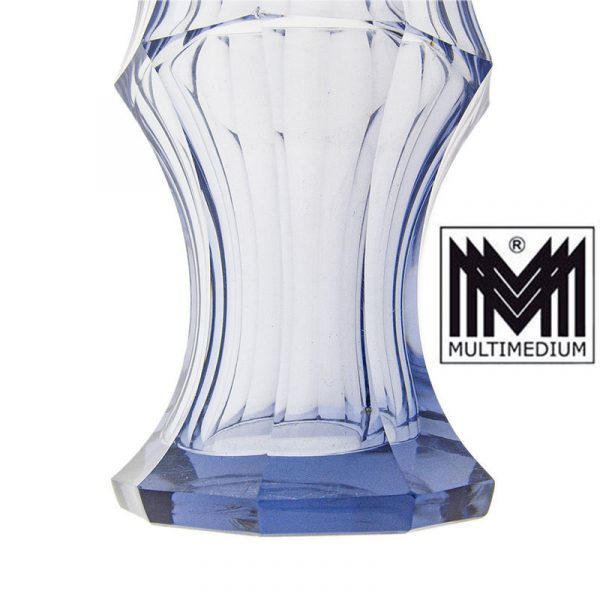 Art Deco Kristall Glas Vase Ludwig Moser Karlsbad Entwurf Hussmann