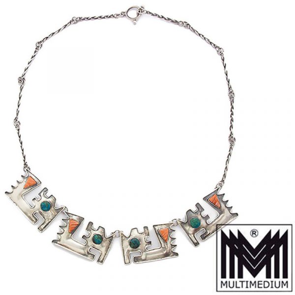 Modernist Silber Collier Halskette Mexiko Mexico silver necklace