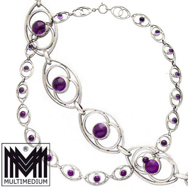 Modernist Collier Silber Amethyst Halskette vintage silver necklace
