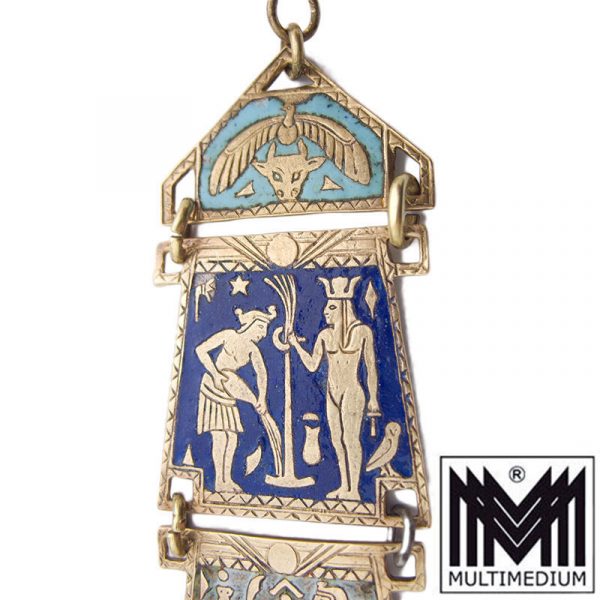 Art Deco Chatelaine antik um 1925 Ägypten egyptian revival Uhrenkette