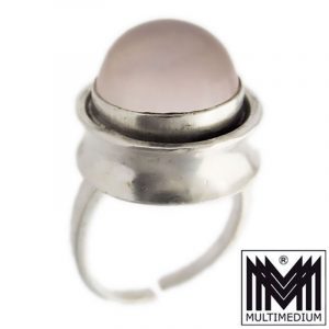 Modernist Ring Silber Rosenquarz Cabochon silver ring From rose quartz