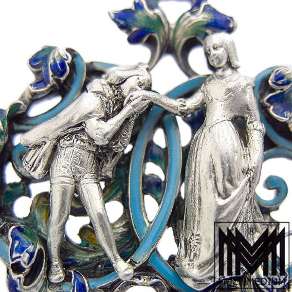 Antiker Historismus Silber Emaille Anhänger Neorenaissance silver