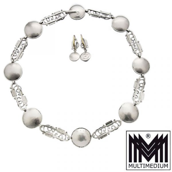 Art Deco Silber Collier Ohrringe Halskette Amethyst silver necklace