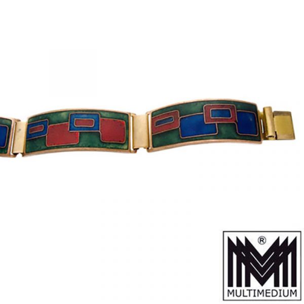 Modernist Mattemaille Armband Schibensky vintage enamel bracelet 70s