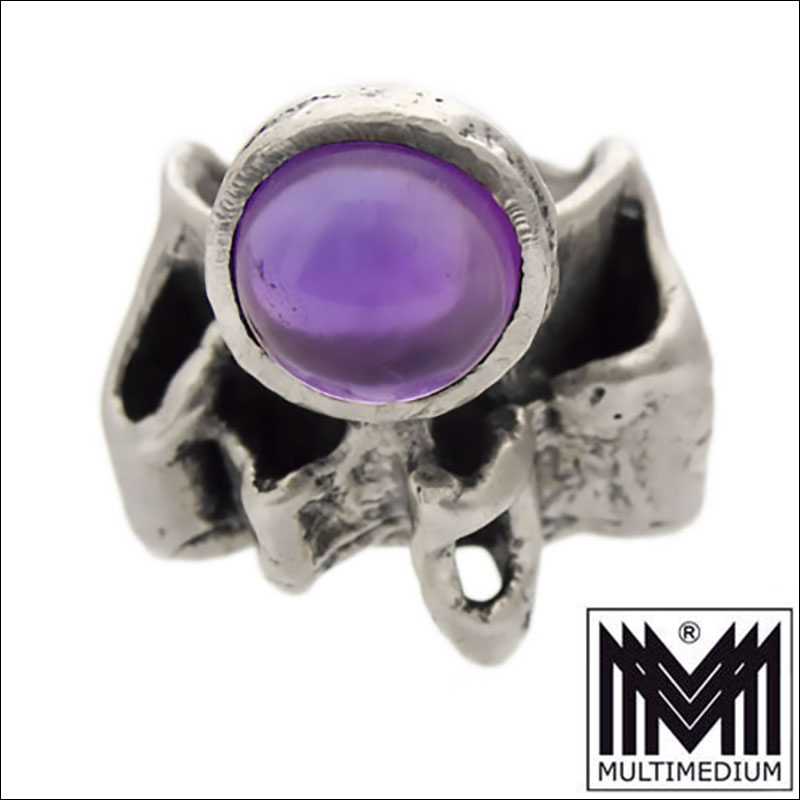 CRW 8731 Monika Burghard Oly Massiver Modernist Silber Ring Amethyst silver Monika & Burghard Oly Massiver Modernist Silber Ring Amethyst silver