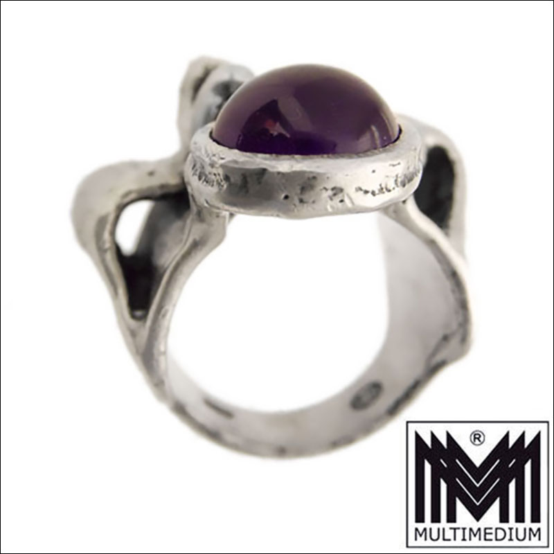 CRW 8749 Monika Burghard Oly Massiver Modernist Silber Ring Amethyst silver Monika & Burghard Oly Massiver Modernist Silber Ring Amethyst silver
