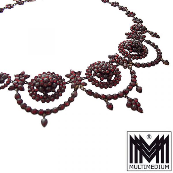 Historismus Granat Collier Tombak garnet necklace
