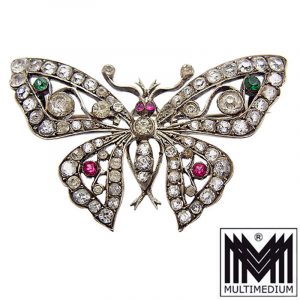- VERKAUFT - Antike Jugendstil Silber Brosche Schmetterling silver brooch butterfly Victorian