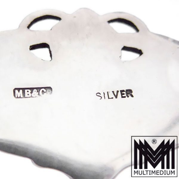 Murrle Bennett & Co enamel silver brooch Silber Brosche Emaille A & C