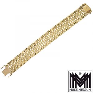 585 Gelbgold Armband Panzerkette geflochten 14ct gold bracelet 14k