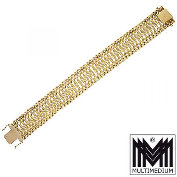 585 Gelbgold Armband Panzerkette geflochten 14ct gold bracelet 14k