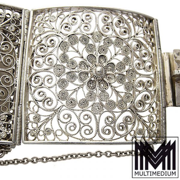 Traumhaftes breites Art Deco Silber filigran Armband silver bracelet