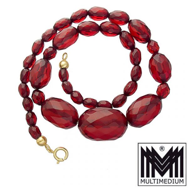 Art Deco Bakelit Bernstein Halskette cherry amber bakelite necklace