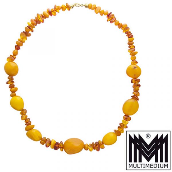 Butterscotch Natur Bernsteinkette real amber necklace Halskette 48,6g