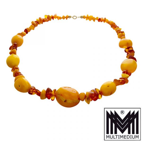 Butterscotch Natur Bernsteinkette real amber necklace Halskette 48,6g