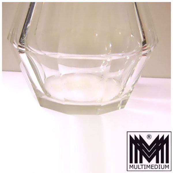 Art Deco Kristall Glas Karaffe geschliffen 800er Silber crystal glass cut silver