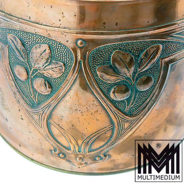 Antike WMF Jugendstil Kupfer Bowle Sektkühler Blumenübertopf um 1900