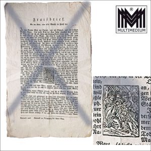 Einblattdruck - Volksmedizin - Fraissbrief 1.Hälfte 19.Jhd.