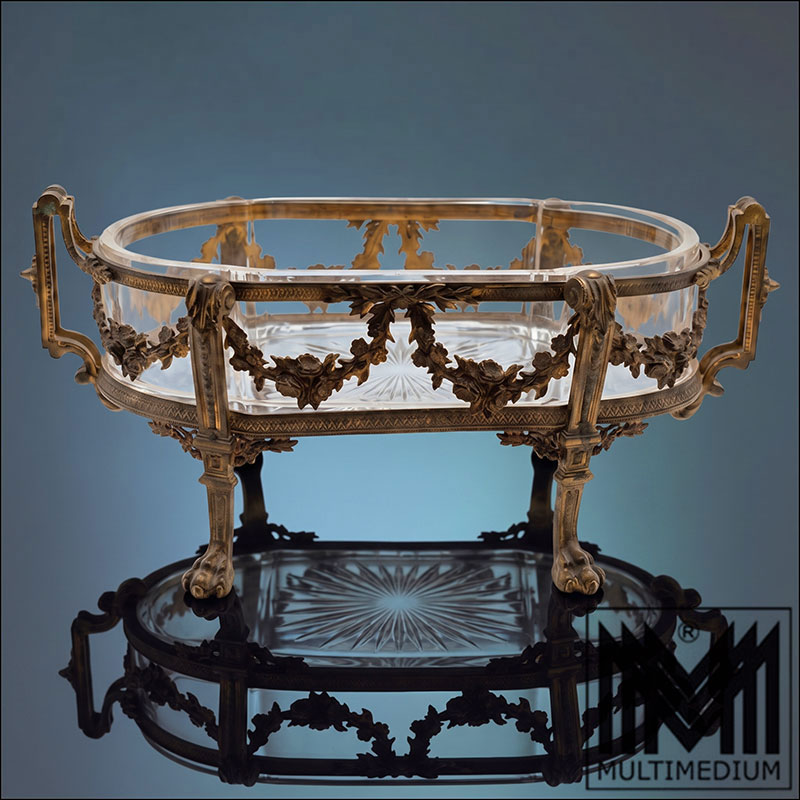Gemini Generated Image 4ayp0v4ayp0v4ayp Antike Jardiniere Frankreich 19.Jh Kristallglas Bronze Doré Prunkschale Schale