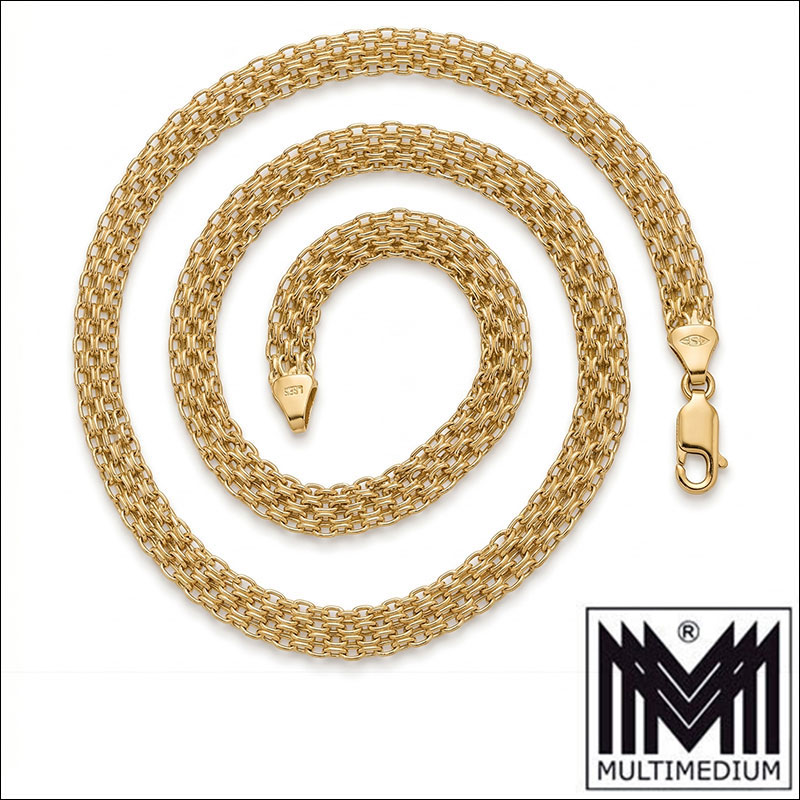 Edles 333 Gelbgold Collier geflochten 8K Gold 45cm x 6mm Glanz