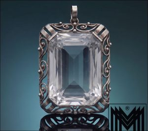 Großer Art Deco Silber Anhänger Bergkristall silver pendant mountain crystal