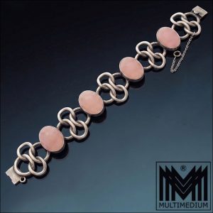 Toni Riik Modernist Rose Quartz Silver Bracelet – Handmade