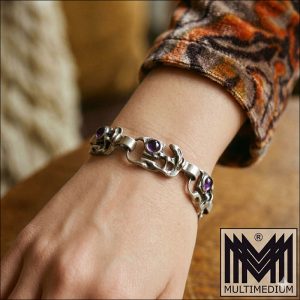 Monika & Burghard Oly Massiver Modernist Silber Ring Amethyst silver