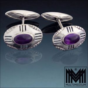 Theodor Fahrner Silber Jugendstil Manschettenknöpfe Amethyst Antik