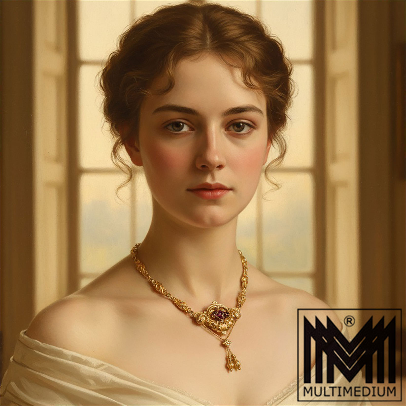 Gemini Generated Image fvmpbqfvmpbqfvmp Biedermeier 585 Gold Collier Granat 1850 Halskette garnet necklace