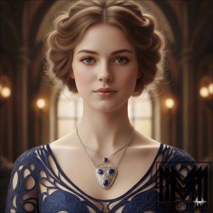 Antikes Jugendstil Lapislazuli Silber Collier Max Strobl München silver necklace