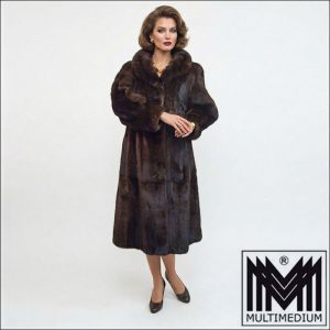Nerz Pelz Damen Mantel dunkel braun Pelzmantel Mink fur women coat dark brown fur coat