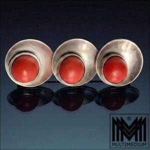 Niels Erik From N.E. From Dänemark Silber Brosche Modernist Koralle 925 Sterling